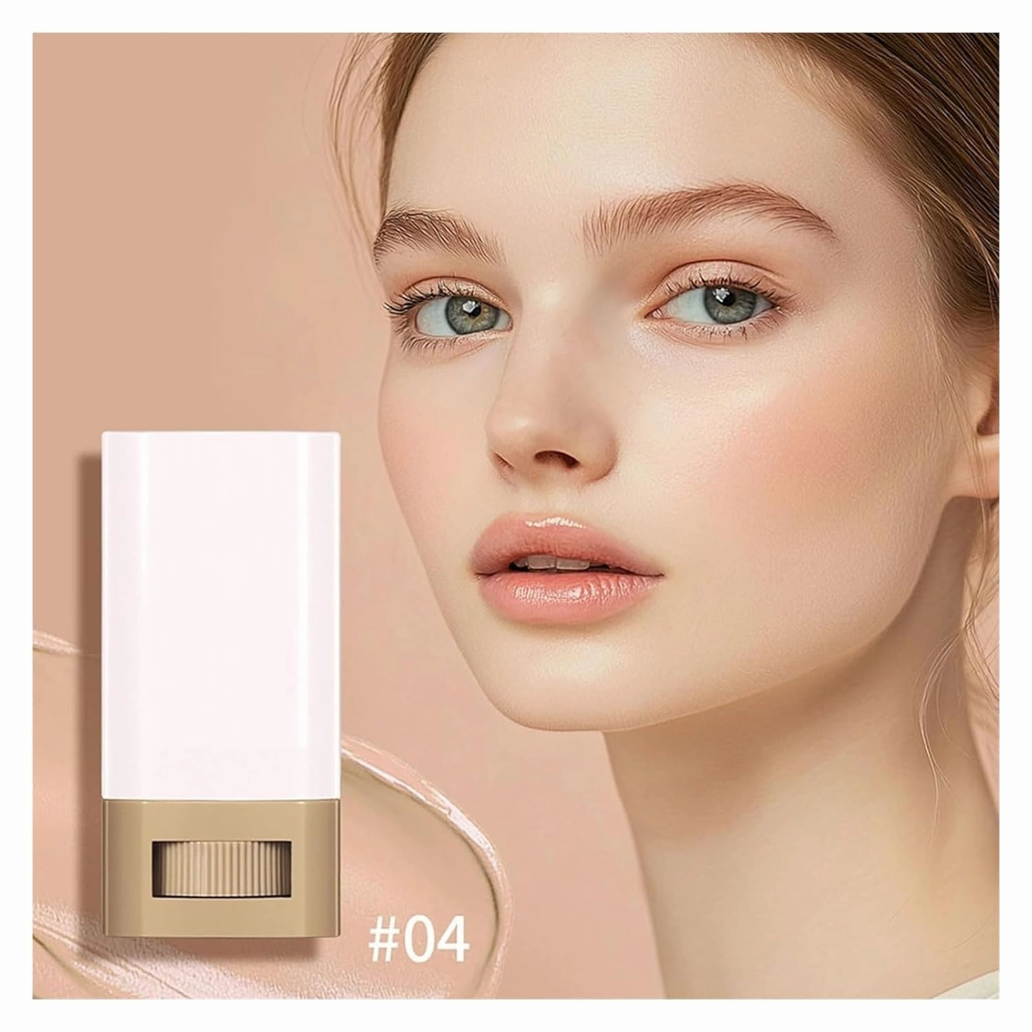 Tenddaily Foundation, Tenddaily Foundation Brush, Solid Tinted Moisturizing Serum Foundations, Full Coverage Concealer Balm, Portable Essence Stick(3#)