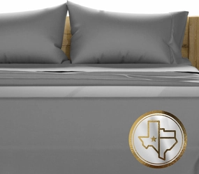 Texas Linen Co. 100% Egyptian Cotton King Size Sheets Set - Luxury 1500 Thread Count Egyptian Cotton Sheets King Size, 17" Deep Pocket, Soft, Cooling Sateen Weave Hotel Quality Bedding Set - Dark Grey