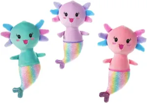 The Petting Zoo Axolotl Mermaid Stuffed Animal Plushie Assortment, Gifts for Kids, Mermaid Plush Toy Set, 14 inches (Purple)