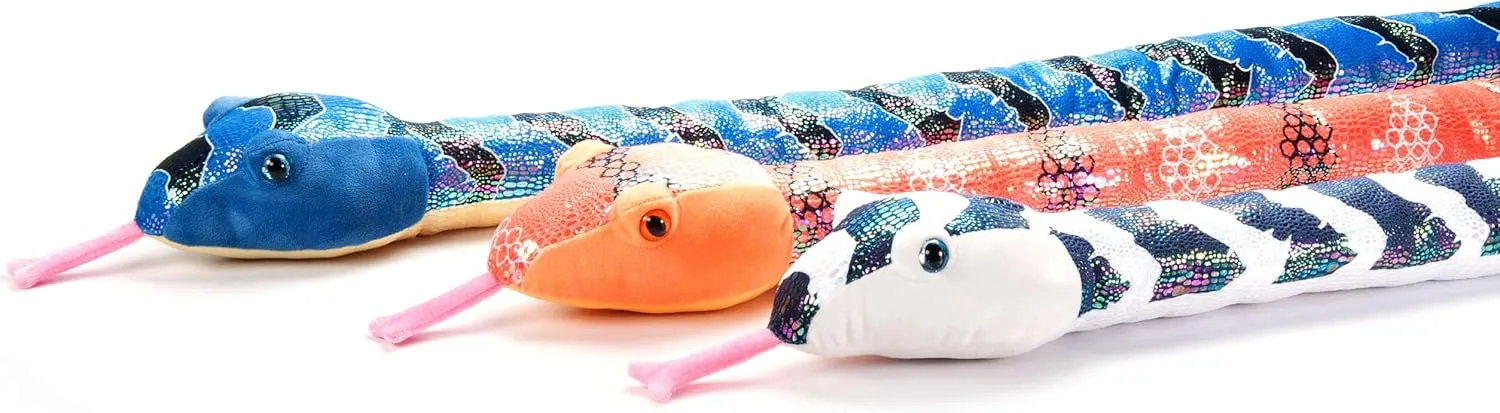 The Petting Zoo Sea Snake Stuffed Animal, Gifts for Kids, Snake Plush Toy, 54 inch (Orange)