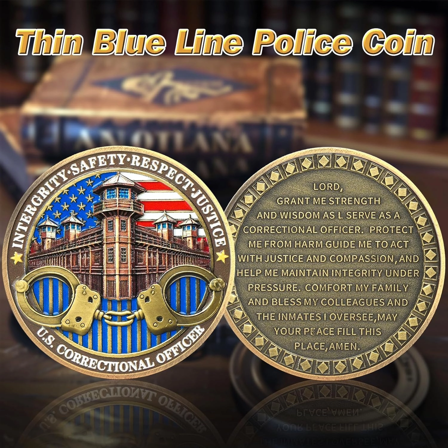 Thin Gray Line Coin - U.S. Correctional Officer Challenge Coins Honor Correctional Officers Gray Prison Police Coin Law Enforcement Coins Appreciation Commemorative Gifts (10 PCS)