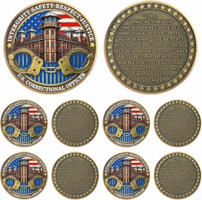 Thin Gray Line Coin - U.S. Correctional Officer Challenge Coins Honor Correctional Officers Gray Prison Police Coin Law Enforcement Coins Appreciation Commemorative Gifts (10 PCS)