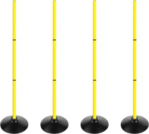 TNZMART 3.9FT Detachable Speed Agility Poles Agility Training Poles Set Adjustiable Height Soccer Poles with Rubber Base