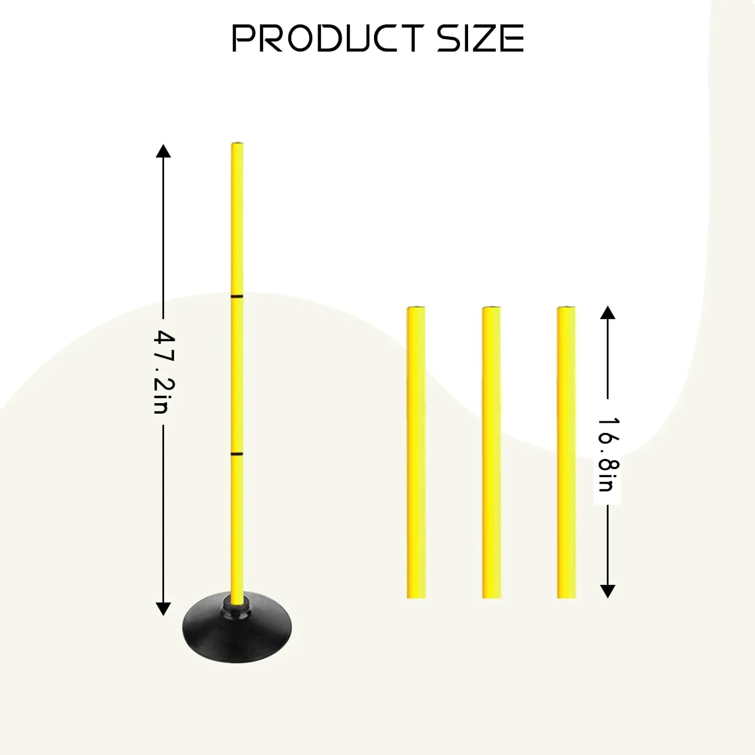 TNZMART 3.9FT Detachable Speed Agility Poles Agility Training Poles Set Adjustiable Height Soccer Poles with Rubber Base