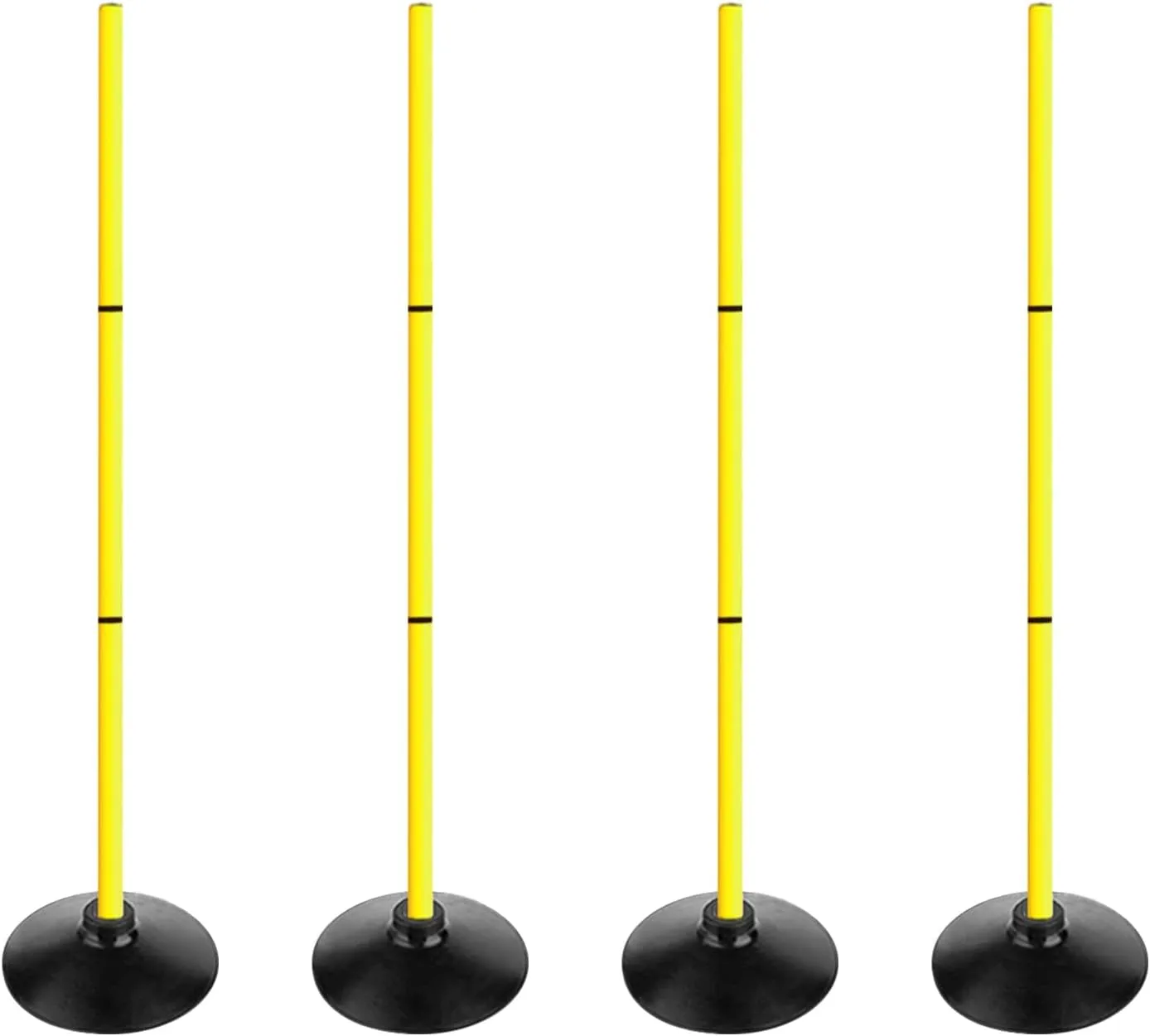 TNZMART 3.9FT Detachable Speed Agility Poles Agility Training Poles Set Adjustiable Height Soccer Poles with Rubber Base
