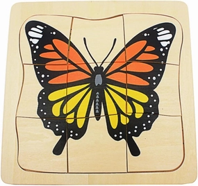 Toddler Montessori Science Toys Life Cycle of Butterfly Grow up 3D Puzzle Panel Preschool Infant Animals & Nature Kindergarten Butterfly Growth Puzzle