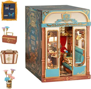 Tonecheer DIY Book Nook Kit for Adults, Miniature Infinity Train Cabin European Vintage Carriage Model, Wooden 3D Puzzle Dollhouse Booknook Decorative Bookend Gifts (European Travels)