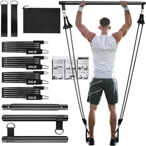 Total Body Fitness: 11-Piece Portable Yoga Pilates Bar Kit for Home Workouts