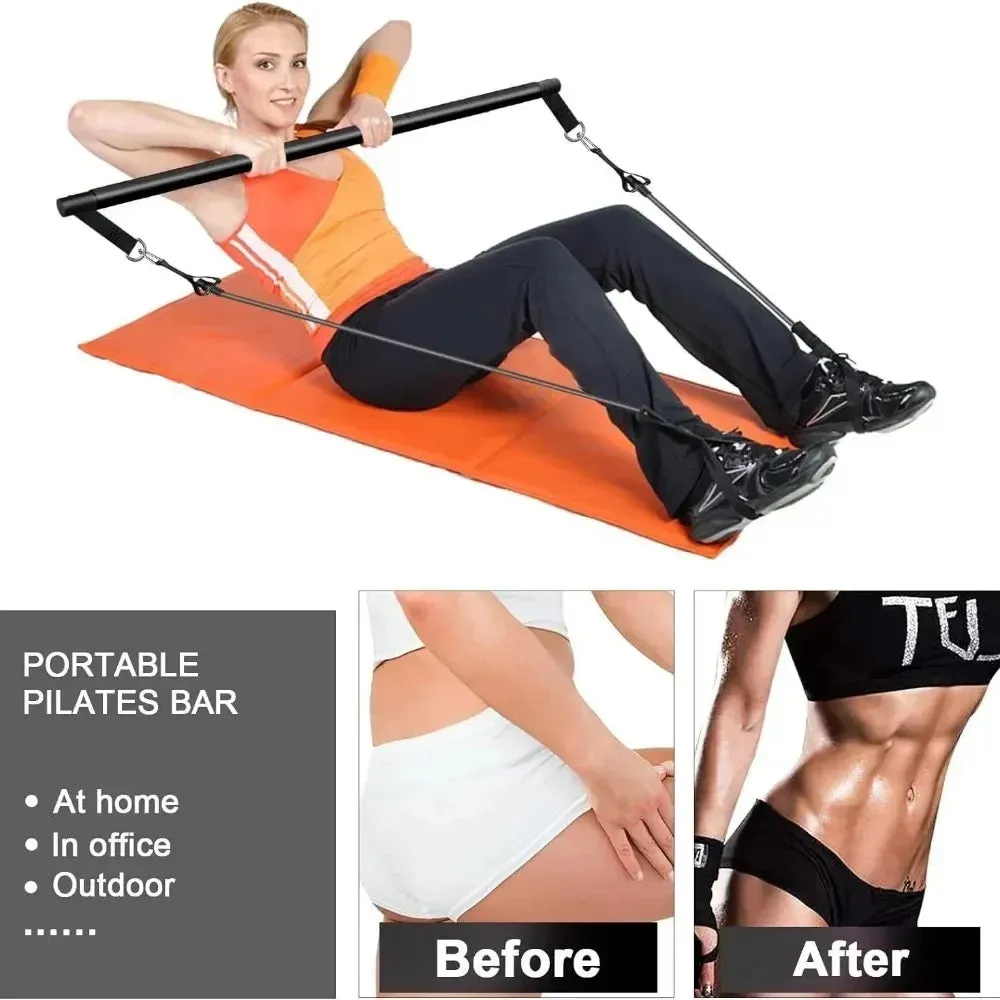 Total Body Fitness: 11-Piece Portable Yoga Pilates Bar Kit for Home Workouts