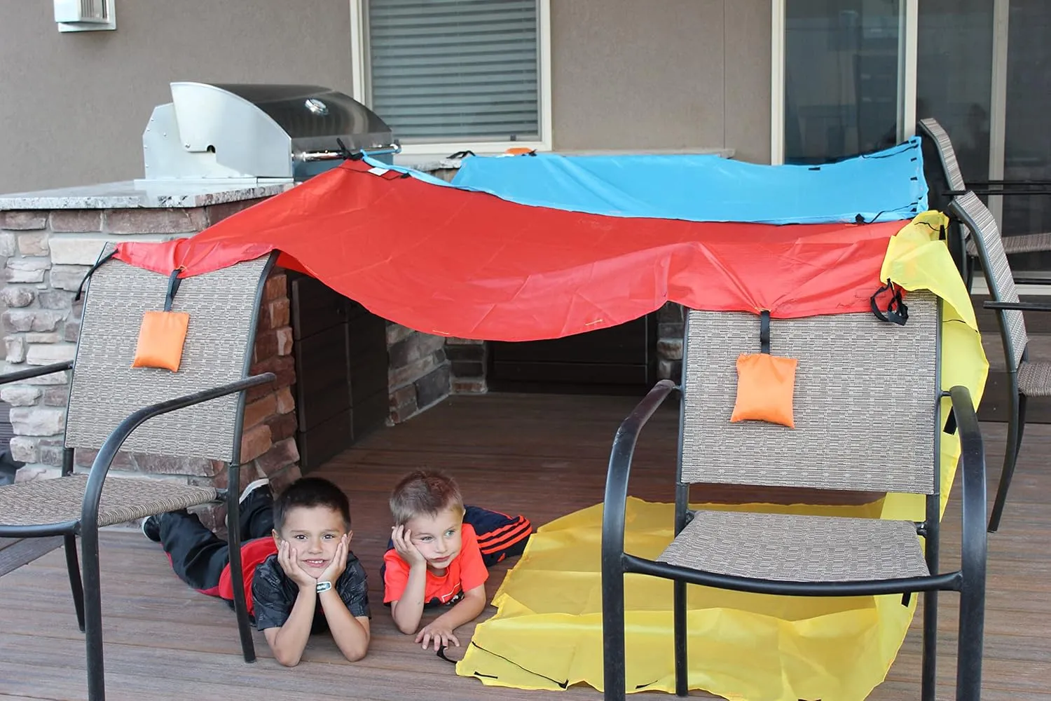 Tote a Fort Original Blanket Fort Building Kit for Kids, 3 Blanket TOTEAFORT Toy, Make a Portable Playhouse, Play Tent Boy and Girl Indoor Outdoor Build Set, STEM Children Toy, Ages 4, 8, 12  