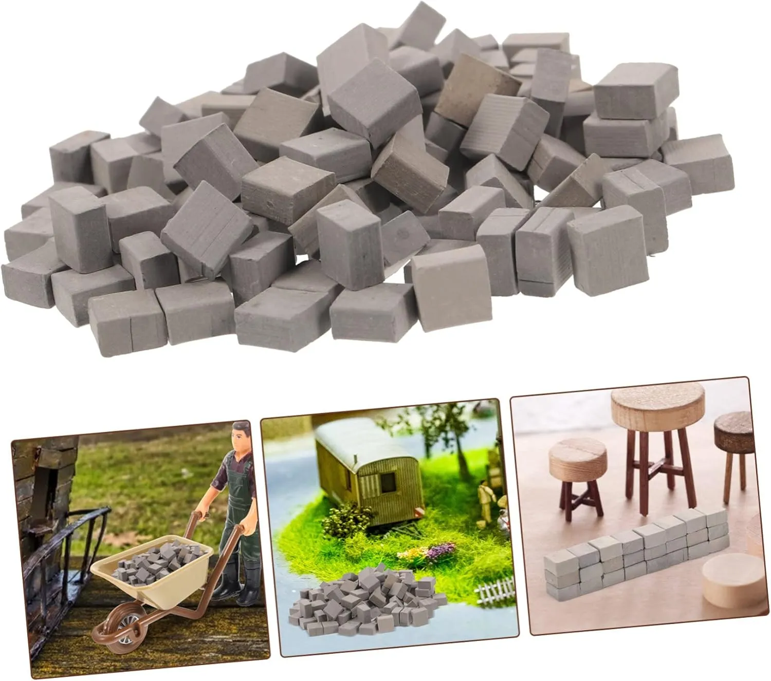 TOYANDONA 300pcs Miniature Bricks Simulation Wall Bricks for Micro Landscape DIY Crafts for Table Architecture and Model Building Projects for Boy Girl and Adults
