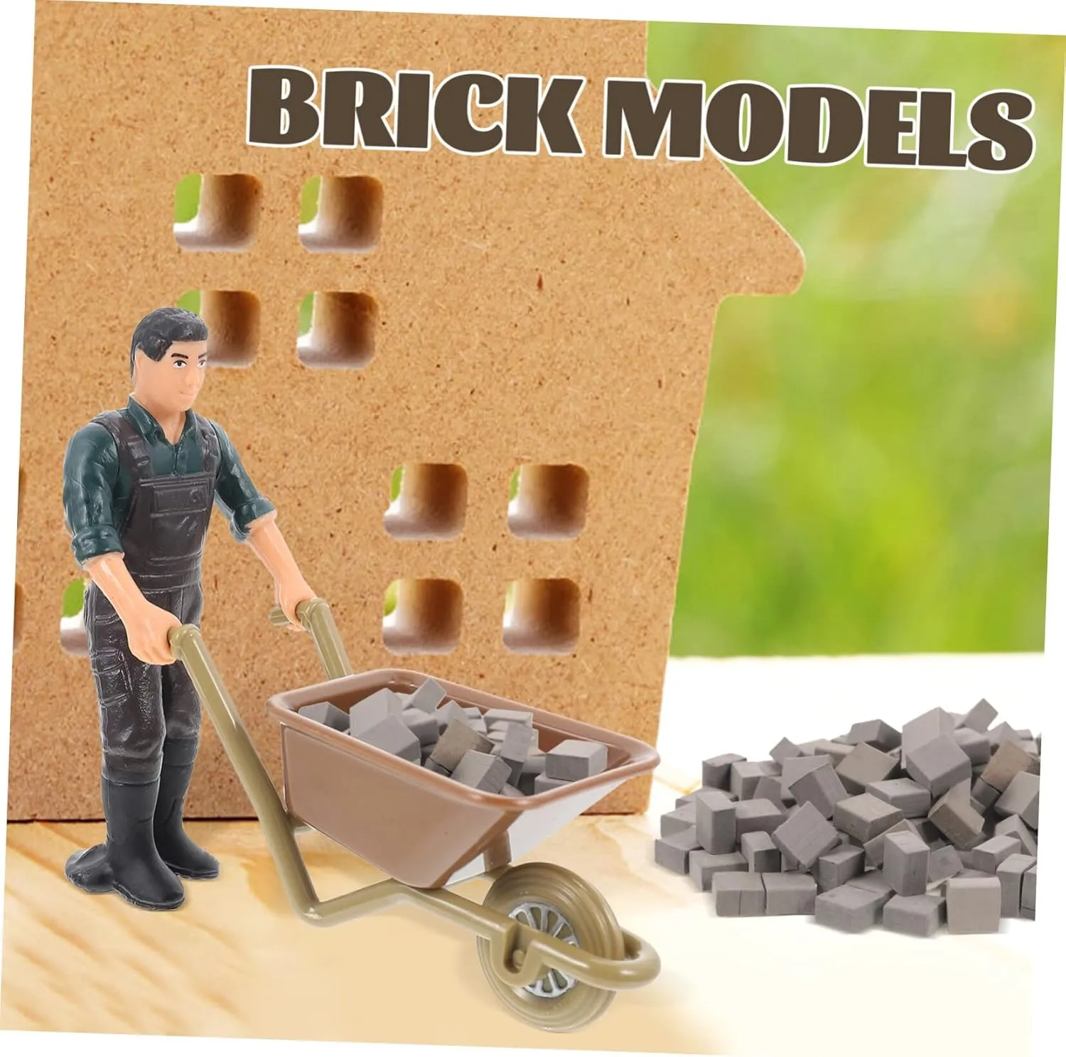 TOYANDONA 300pcs Miniature Bricks Simulation Wall Bricks for Micro Landscape DIY Crafts for Table Architecture and Model Building Projects for Boy Girl and Adults