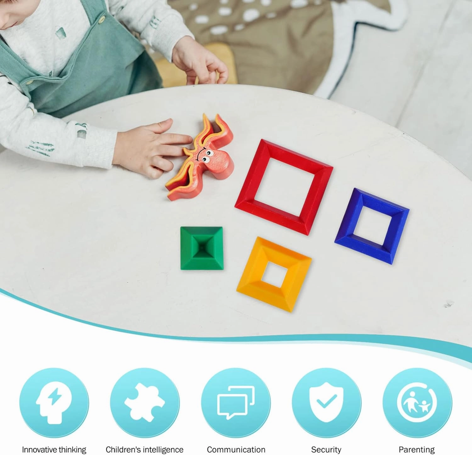 TOYANDONA Baby Toys Infant Toys 1set Blocks Geometric Pyramid Assembled D of Early - Childhood Blocks, for Stem Educational Preschool Cube Funny Playthings Teasers Stacking Kids Toys