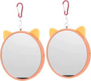 Toyvian Bird Mirror Set Parakeet Cockatiel Toys Parrot Hanging Mirror for Cage