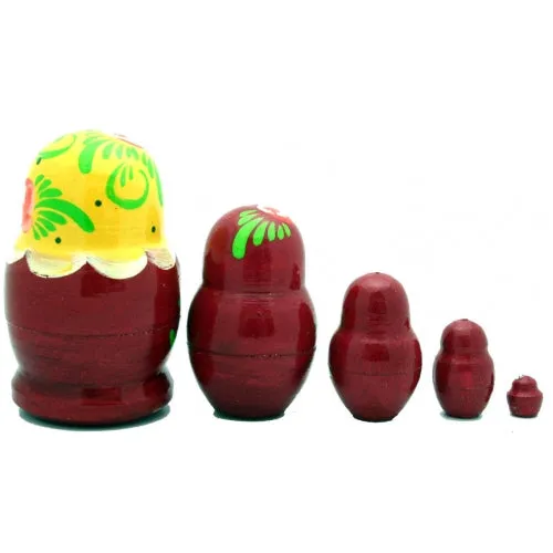 Traditional Red and Yellow Nesting Doll