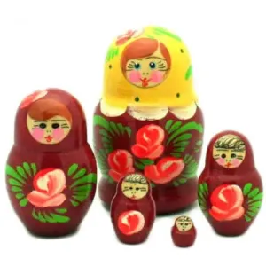 Traditional Red and Yellow Nesting Doll