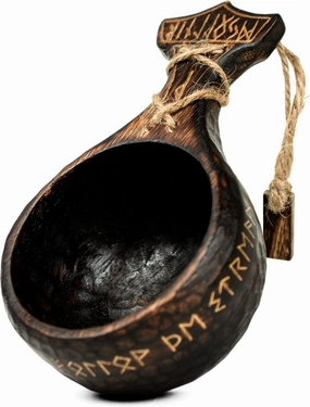 Traditional kuksa cup 12oz Ultimate unique handcrafted tankard lightweight, durable Food Grade Medieval Style rustic wood camping mug Eco-Friendly Nordic Design Bushcraft Bowl…