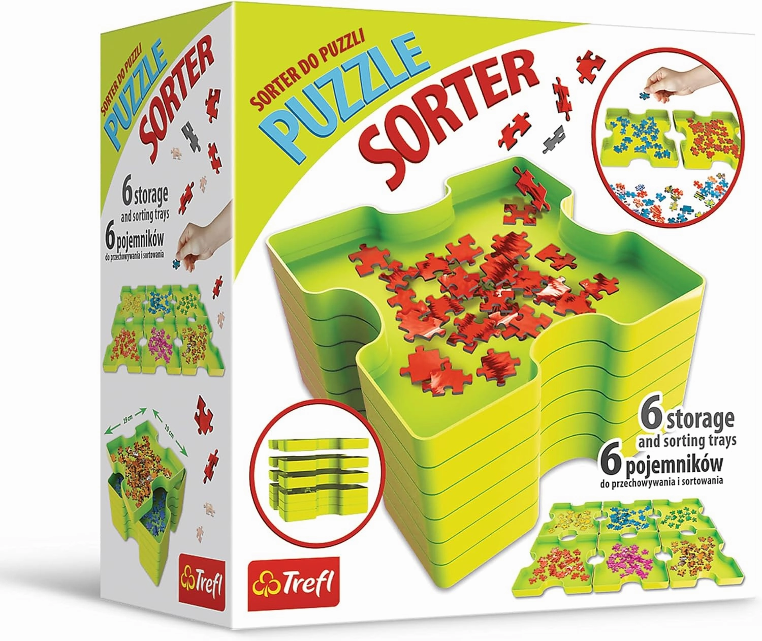 Trefl Puzzle sorter, Sorting Trays aid Allows Safe Storage and Transport of Puzzle containers