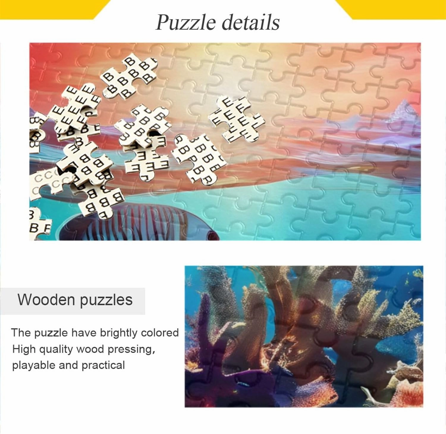 Tropical Fish Sunset Jigsaw Puzzle 1000 Piece, Educational Intellectual Decompression Puzzle Game Jigsaw Puzzle for Adult Active Thinking Party Entertainment, Family Games