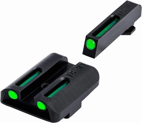 TRUGLO TFO Tritium & Fiber-Optic Handgun Sight | Snag-Resistant Front & Rear Bright Night Sights, Compatible with Glock Handguns