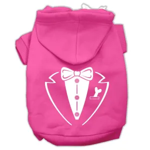 Tuxedo Screen Print Pet Hoodies Bright Pink Size XL (16)