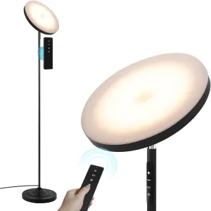 Upgraded Floor Lamp, 36W/3600LM Super Bright Floor Lamp with Remote Control, Stepless Adjust Color Temperatures and Brightness, Torchiere Standing Lamp for Living Room Bedroom Office