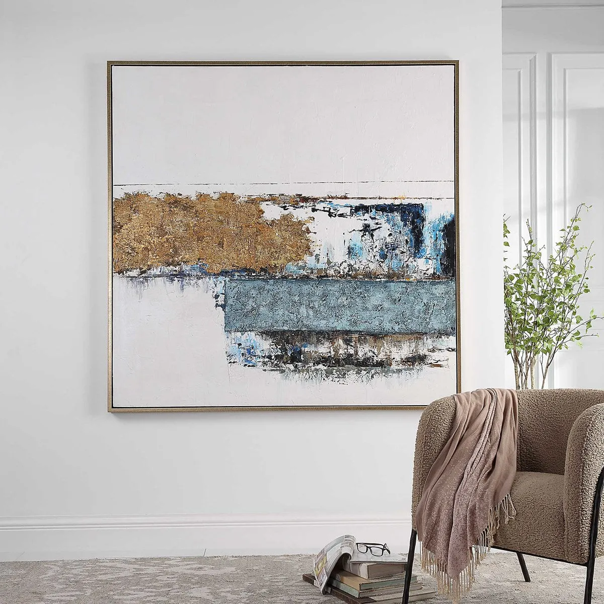 Uttermost Stacked Against Abstract Hand Painted Canvas