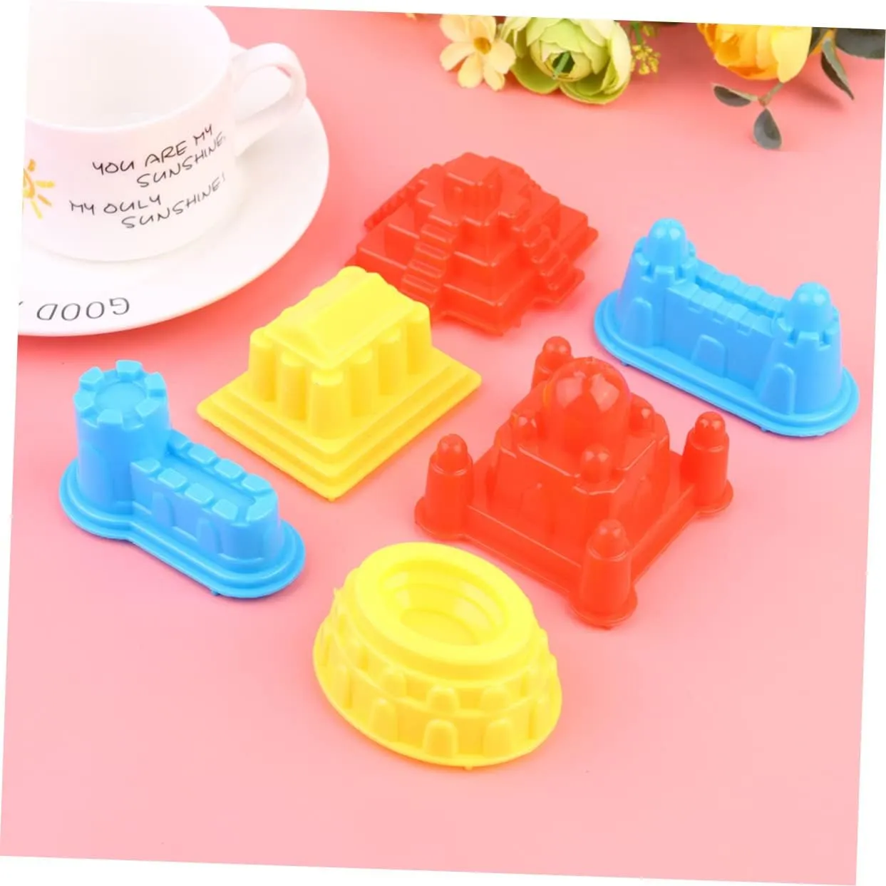 Vaguelly 30pcs Boy Girl Castle Building Mold Thicken Plastic Sand for Creative Fun at Beach Sandbox Random Color for Boy Girl Developmental Skills Learning