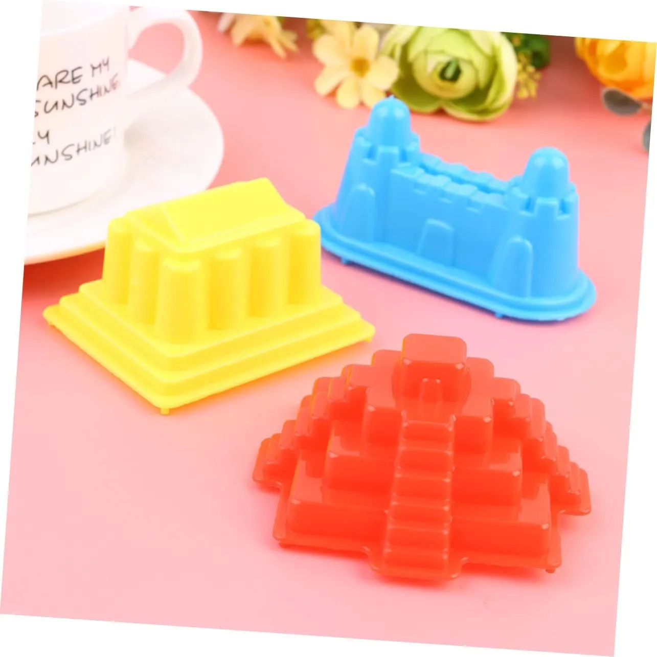 Vaguelly 30pcs Boy Girl Castle Building Mold Thicken Plastic Sand for Creative Fun at Beach Sandbox Random Color for Boy Girl Developmental Skills Learning
