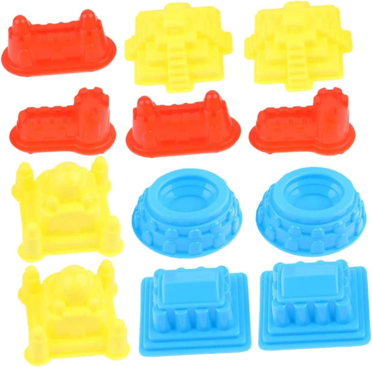 Vaguelly 30pcs Boy Girl Castle Building Mold Thicken Plastic Sand for Creative Fun at Beach Sandbox Random Color for Boy Girl Developmental Skills Learning