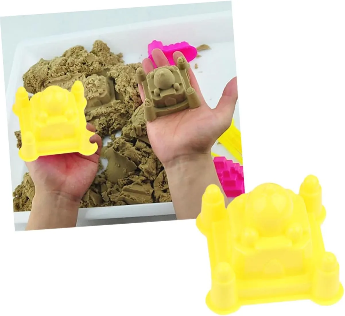 Vaguelly 30pcs Boy Girl Castle Building Mold Thicken Plastic Sand for Creative Fun at Beach Sandbox Random Color for Boy Girl Developmental Skills Learning