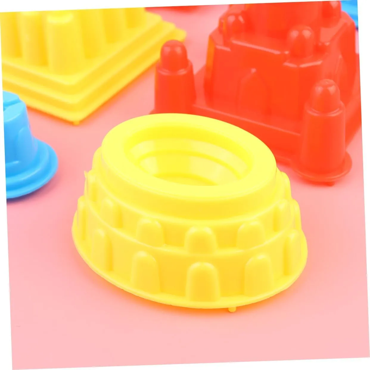 Vaguelly 30pcs Boy Girl Castle Building Mold Thicken Plastic Sand for Creative Fun at Beach Sandbox Random Color for Boy Girl Developmental Skills Learning