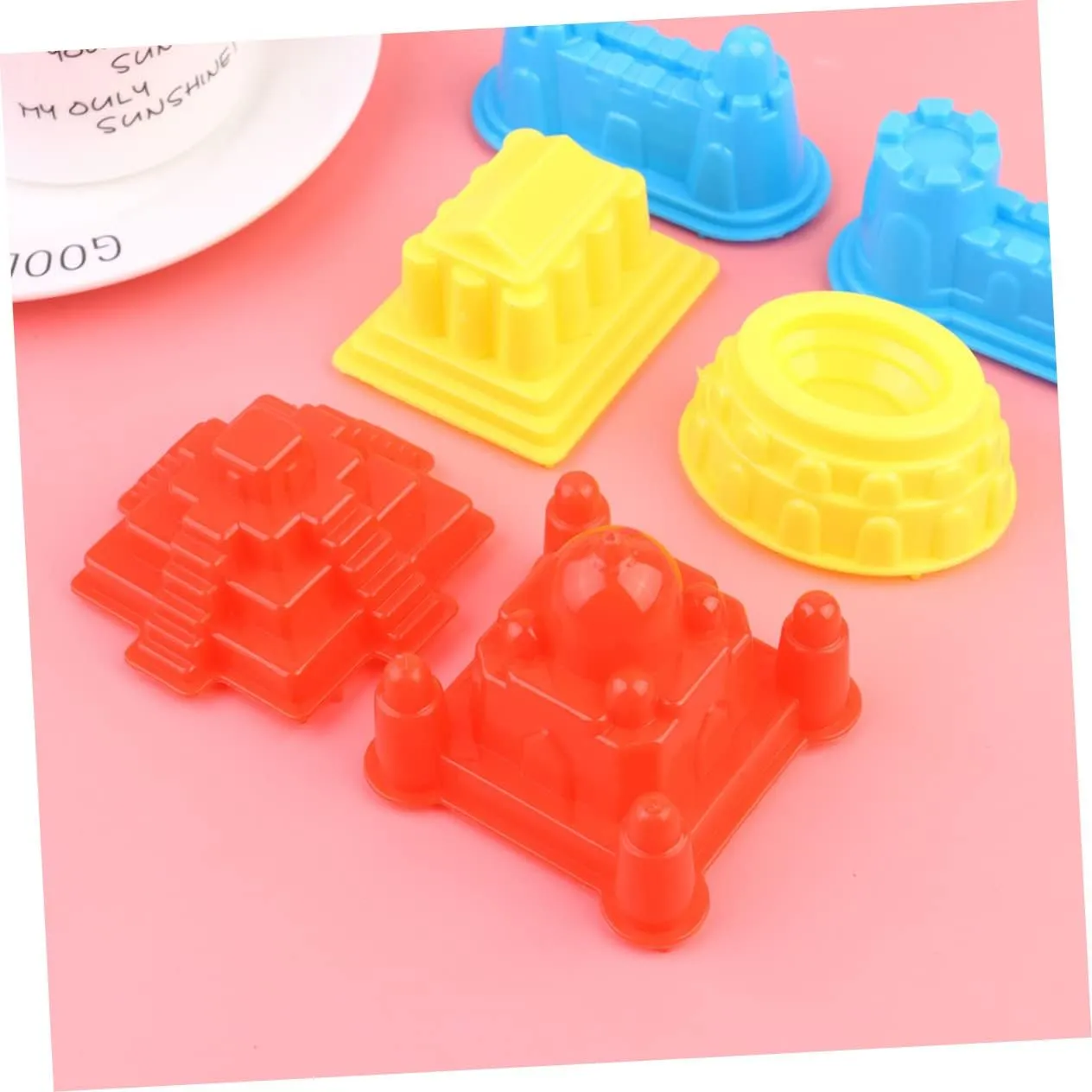 Vaguelly 30pcs Boy Girl Castle Building Mold Thicken Plastic Sand for Creative Fun at Beach Sandbox Random Color for Boy Girl Developmental Skills Learning