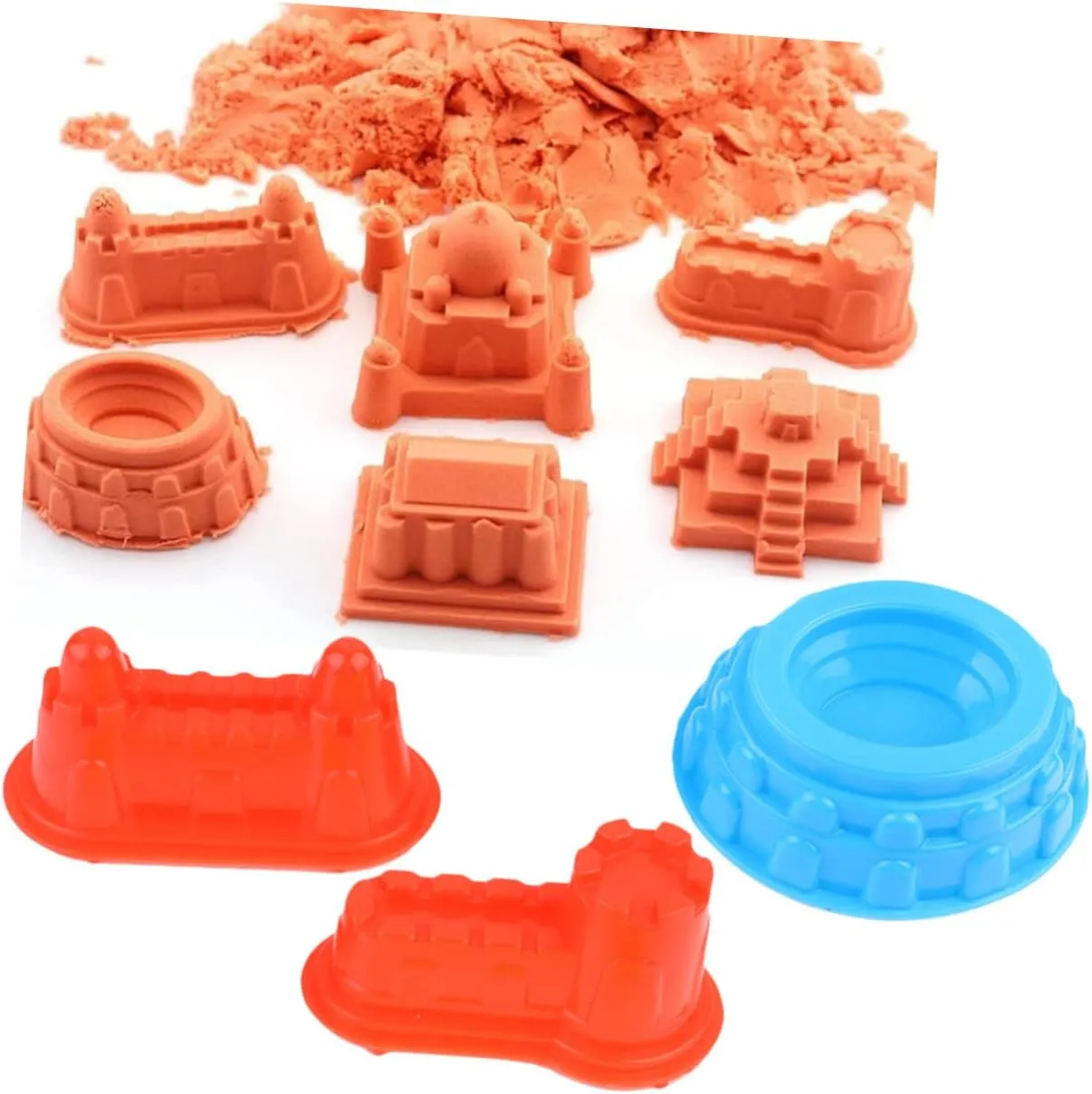 Vaguelly 30pcs Boy Girl Castle Building Mold Thicken Plastic Sand for Creative Fun at Beach Sandbox Random Color for Boy Girl Developmental Skills Learning