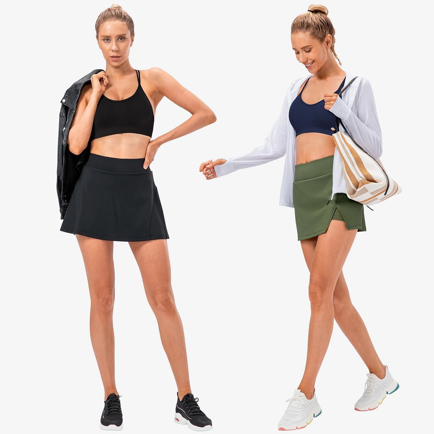 VEQKING Women's Cross Back Sports Bra Padded Strappy Medium Support Yoga Bra for Workout Fitness 3 Pack