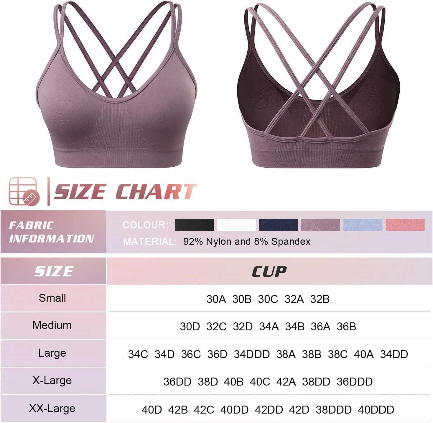 VEQKING Women's Cross Back Sports Bra Padded Strappy Medium Support Yoga Bra for Workout Fitness 3 Pack