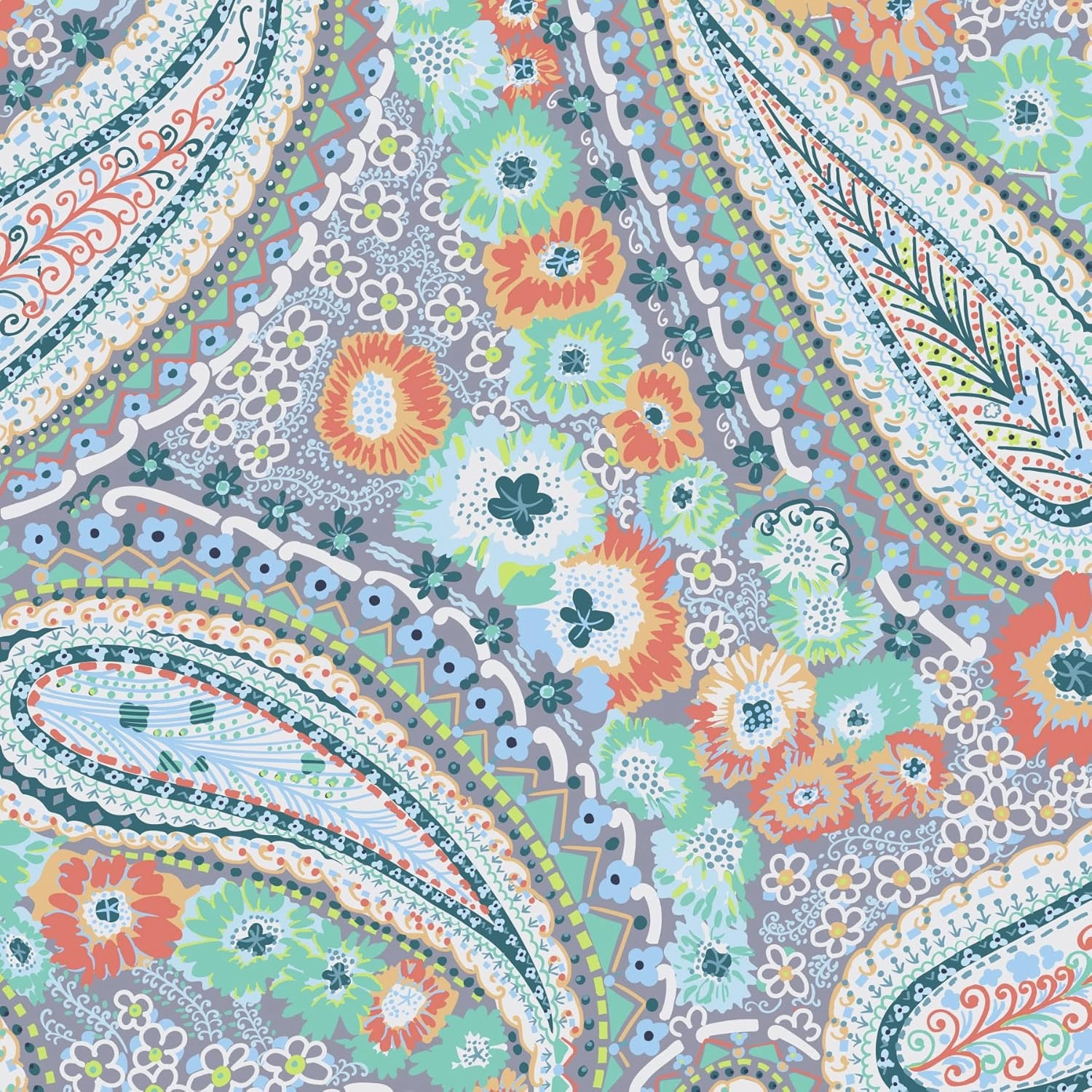 Vera Bradley Women's Cotton Reversible Placemats Set of 2, Citrus Paisley - Recycled Cotton, One Size