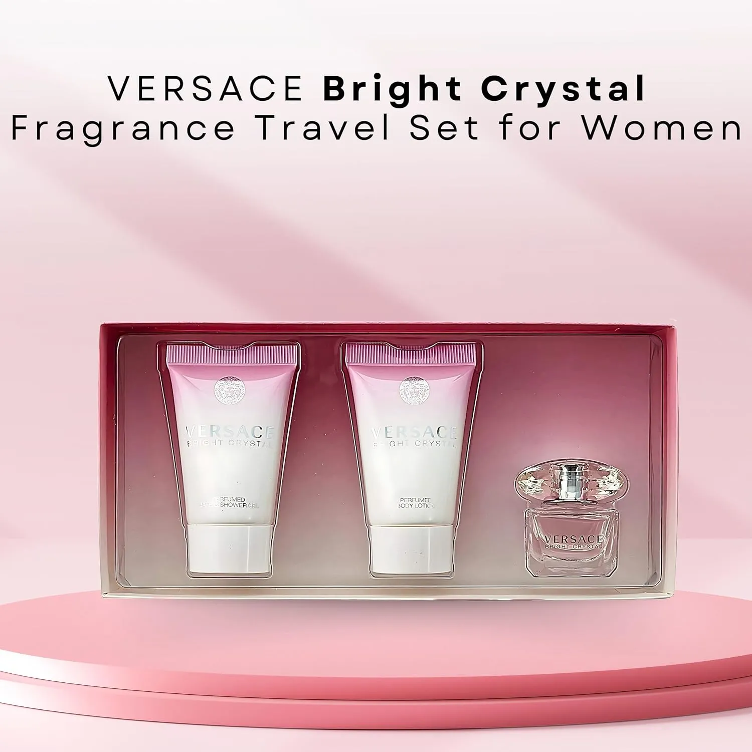 Versace Versace Bright Crystal By Versace for Women - 3 Pc Gift Set 5ml Edt Splash, 2x25ml Shower Gel, Body, 3count