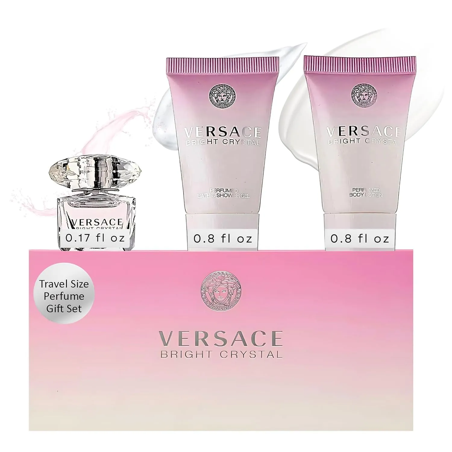 Versace Versace Bright Crystal By Versace for Women - 3 Pc Gift Set 5ml Edt Splash, 2x25ml Shower Gel, Body, 3count