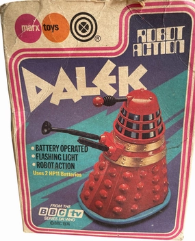 Vintage Louis Marx 1974 Doctor Dr Who Robot Action Battery Operated Red Dalek - Fully Working In The Original Box