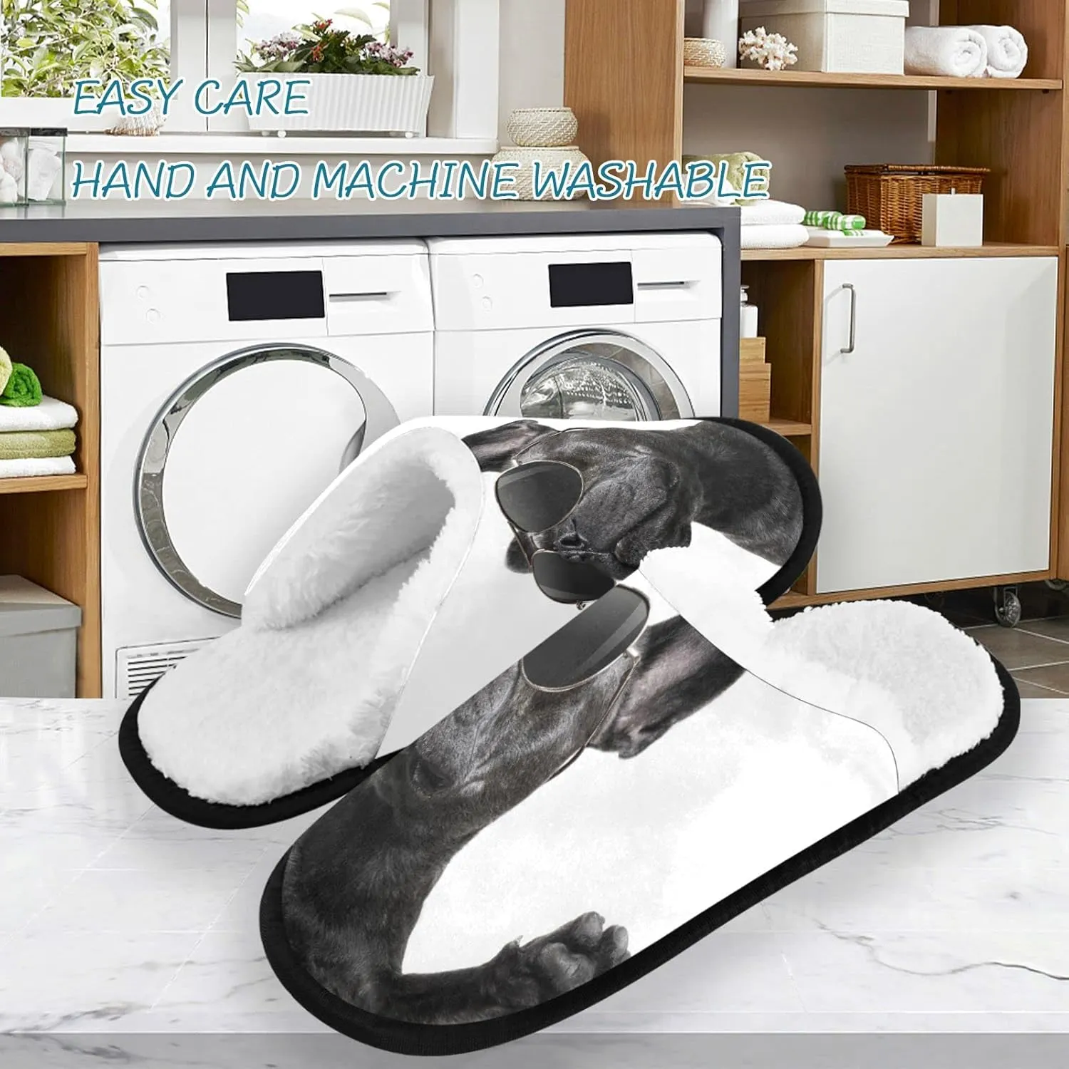 Visesunny Modern Cute Funny House Slippers for Women Men - Unisex Indoor Outdoor