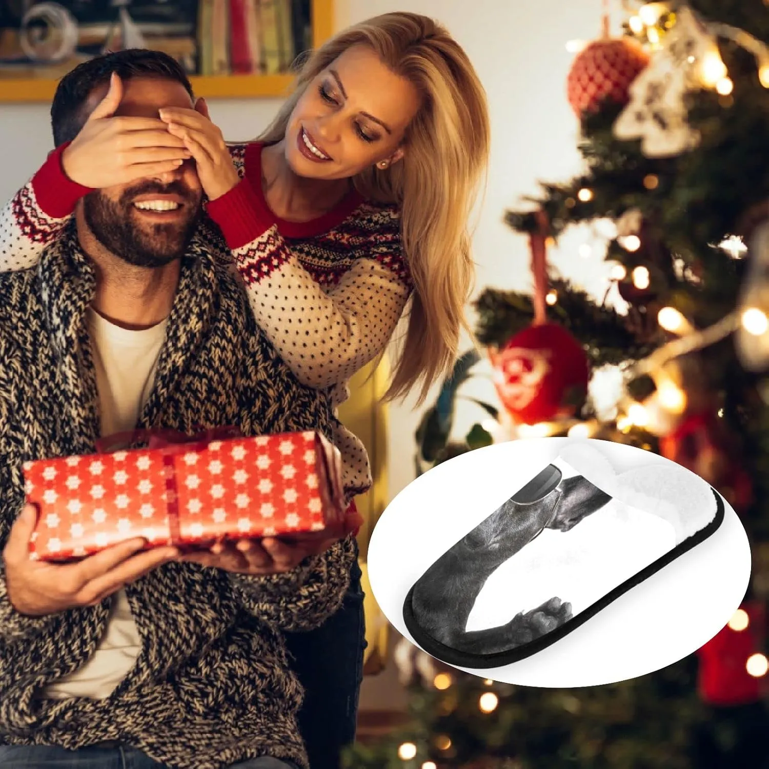 Visesunny Modern Cute Funny House Slippers for Women Men - Unisex Indoor Outdoor