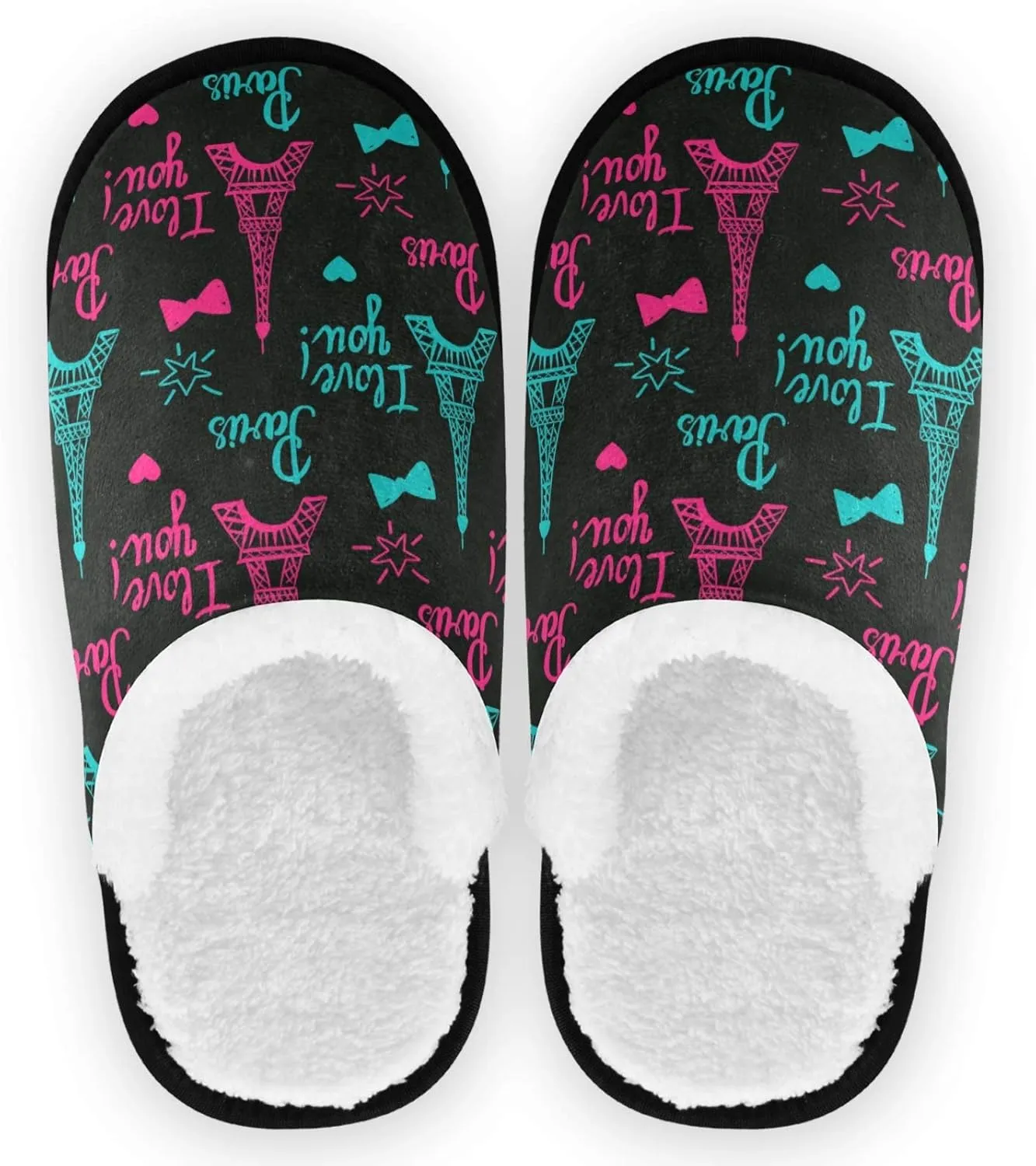 visesunny Slippers for Women Mens Stylish Foral Winter Warm Memory Foam Cotton Home Slippers Soft Plush Fleece Slip on House Slippers for Girls Indoor Outdoor Shoes