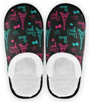 visesunny Slippers for Women Mens Stylish Foral Winter Warm Memory Foam Cotton Home Slippers Soft Plush Fleece Slip on House Slippers for Girls Indoor Outdoor Shoes