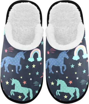 visesunny Slippers for Women Mens Winter Warm Memory Foam Cotton Home Slippers Women's House Slippers Bedroom Slippers Cozy Indoor Outdoor Shoes Unisex