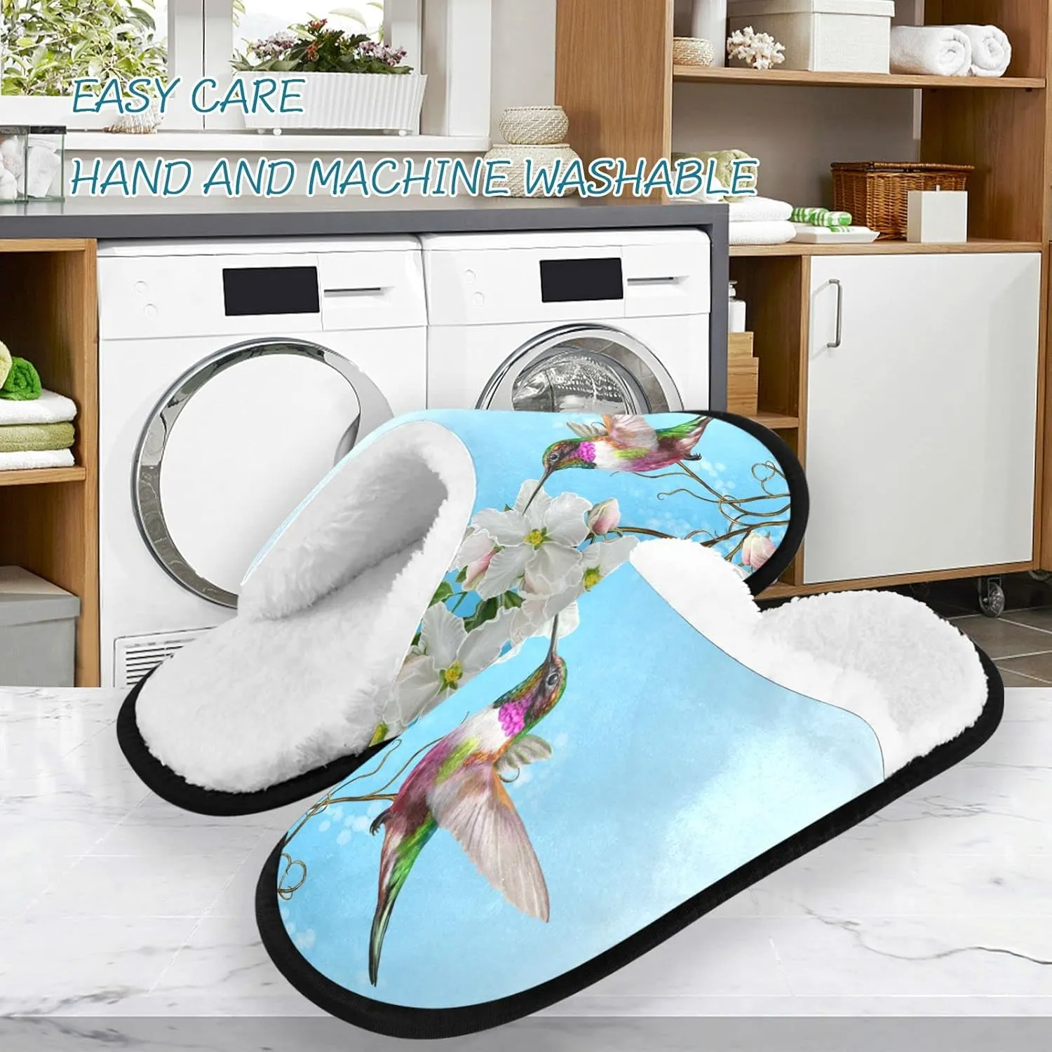 visesunny Slippers for Women Mens Winter Warm Memory Foam Cotton Home Slippers Women's House Slippers Bedroom Slippers Cozy Indoor Outdoor Shoes Unisex