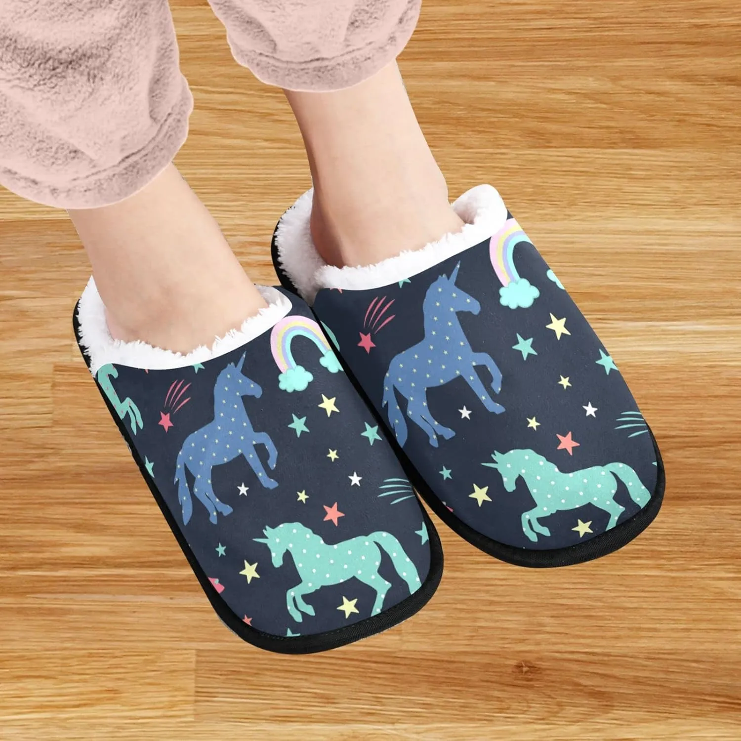 visesunny Slippers for Women Mens Winter Warm Memory Foam Cotton Home Slippers Women's House Slippers Bedroom Slippers Cozy Indoor Outdoor Shoes Unisex