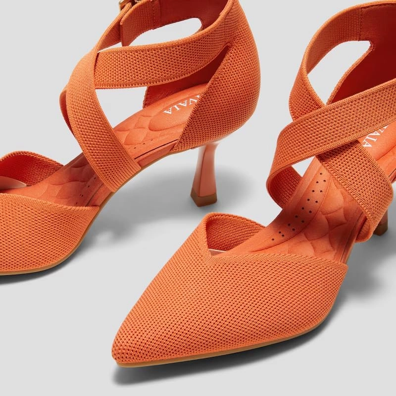VIVAIA Anabelle Pointed-Toe Cross-Strap Stilettos
