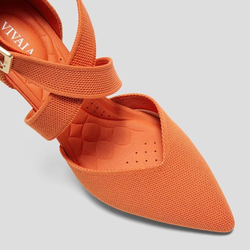 VIVAIA Anabelle Pointed-Toe Cross-Strap Stilettos
