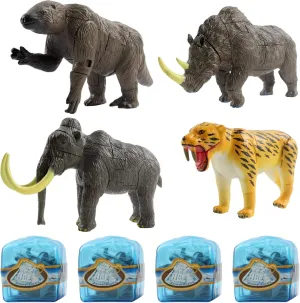 Vokodo Prehistoric Set With 4 Ice Age Animals In Glacier Cubes Kids Archaeology 3D Puzzle Take Apart Discover Fossils Science STEM Educational Dig Up Easter Egg Party Toy Great Gift For Boys And Girls